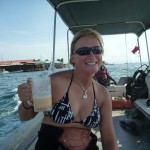 Morning smoothie on the way to the dive site in Bocas del Toro, Panama
